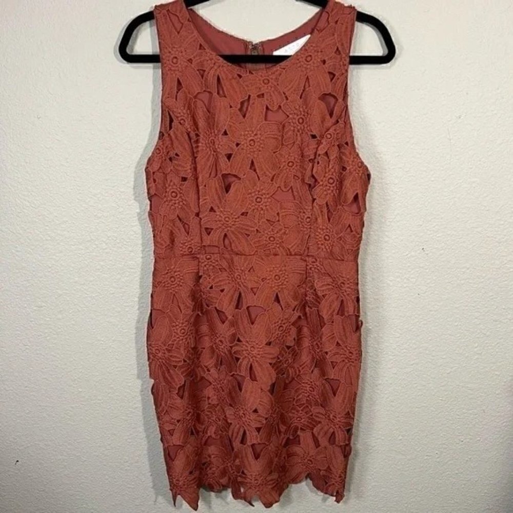 ASTR the Label Floral Lace Sleeveless Sheath Dress Pink Woodrose Size XS - Picture 2 of 7